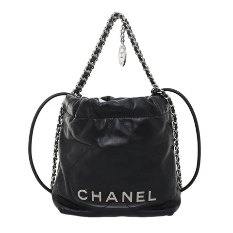 Chanel Mini C22 Bag in Black Quilted Lambskin