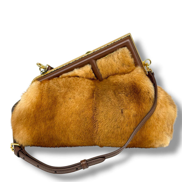 Pre-Owned Fendi First Small Bag – Brown Deer Fur & Lambskin