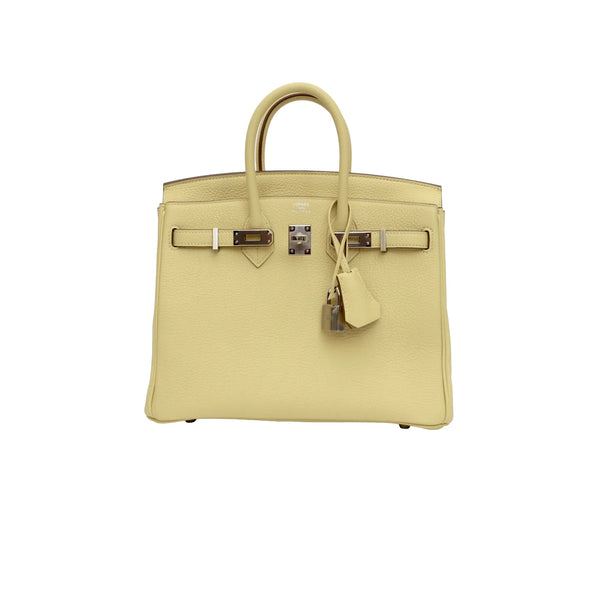 Hermès Birkin 25 Jaune Poussin Togo Palladium Hardware 2025