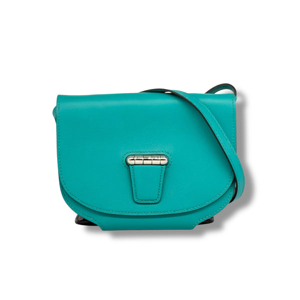Authentic Hermès Convoyeur Mini Teal Swift – Palladium Hardware