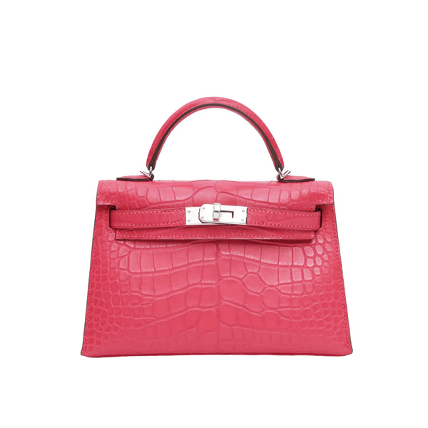 Hermès Mini Kelly Rose Extrême Matte Alligator Palladium Hardware 2026
