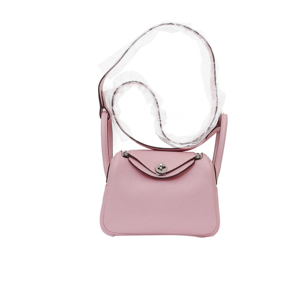 Hermès Mini Lindy Rose Sakura Clémence Palladium Hardware 2025