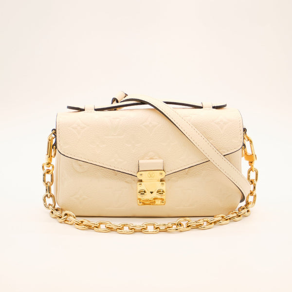 Authentic Louis Vuitton Pochette Métis East West Cream Empreinte
